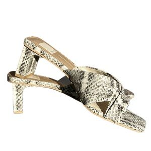 Dolce Vita Gold Cream Snake-Print Knotted Heel Mules New $140 Now $65 size 9
